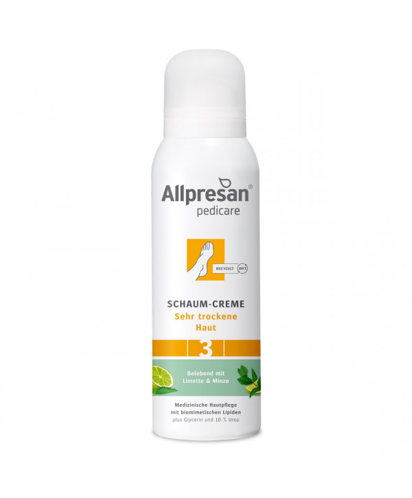 Крем-піна для сухої шкіри стоп з ароматом Лайм-М'ята Allpresan Foot Special No. 3 Foam Cream, 125 мл