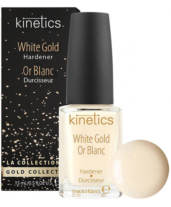 Зміцнювач для нігтів Kinetics White Gold з колоїдним золотом, 15 мл